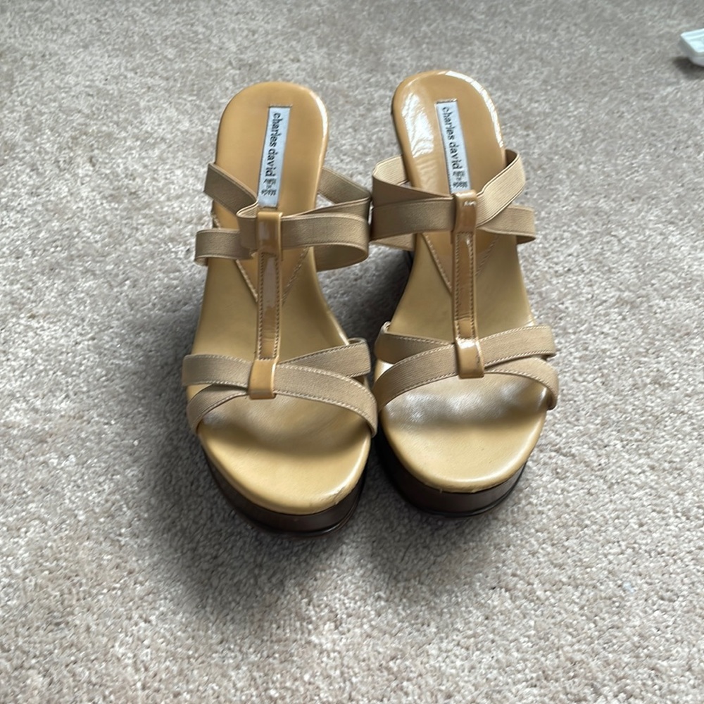 Charles David Tan Wedge Sandal